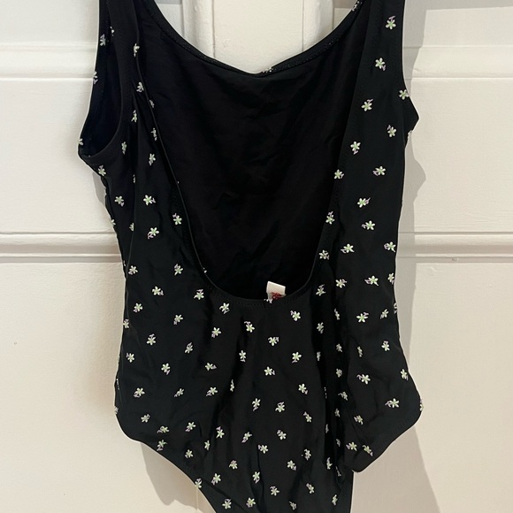 Solid and Striped Anne Marie black one piece purple and green embroidery - Picture 3 of 3